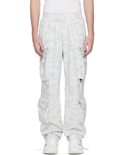 Givenchy Pantalon cargo blanc et gris à motif imprimé