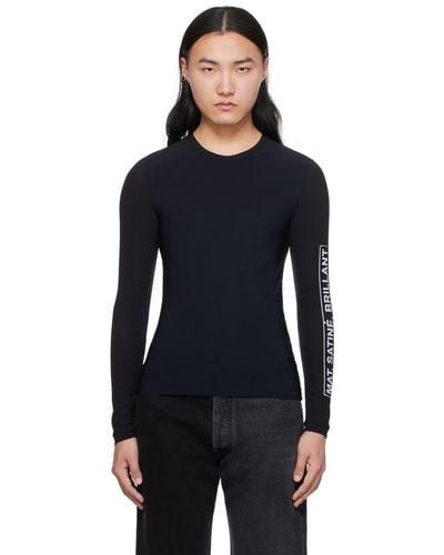 MM6 by Maison Martin Margiela Panelled Long Sleeve T-Shirt - Black