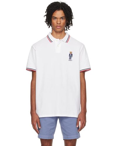 Polo Ralph Lauren ホワイト ロゴ刺繍 ポロシャツ