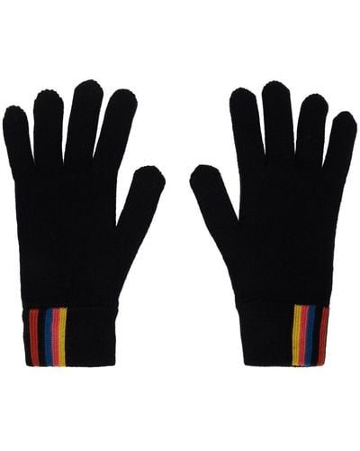 Paul Smith Black Artist Stripe Gloves