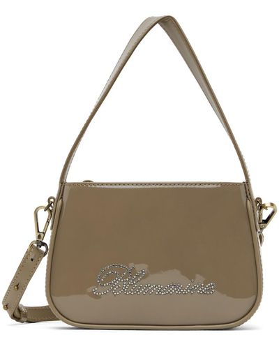 Blumarine Petit sac taupe à logo en pierres du rhin - Métallisé