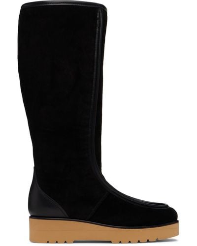 Gabriela Hearst Bottes tayna noires en peau retournée