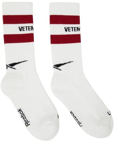 Vetements White Reebok Edition Logo Socks