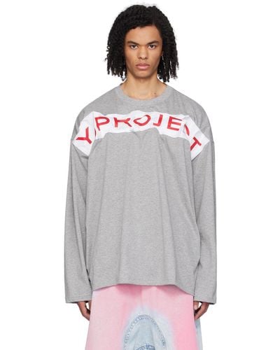 Y. Project Draped Long Sleeve T-Shirt - Multicolor