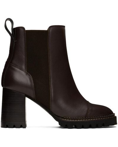 See By Chloé Brown Mallory Chelsea Boots - Black
