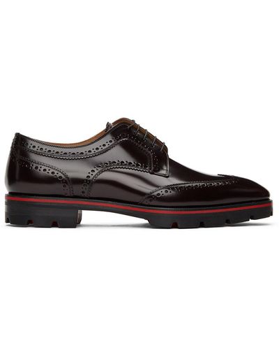 Christian Louboutin Laurlaf Chunky-soled Leather Brogues - Black