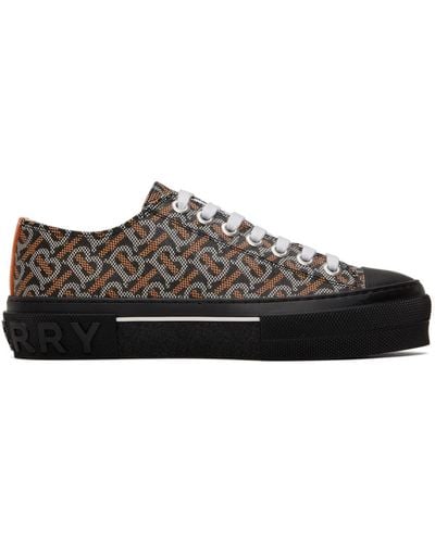 Burberry Monogram-pattern Lace-up Trainers - Brown