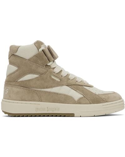 Palm Angels Off-white & Beige College High Top Sneakers - Black