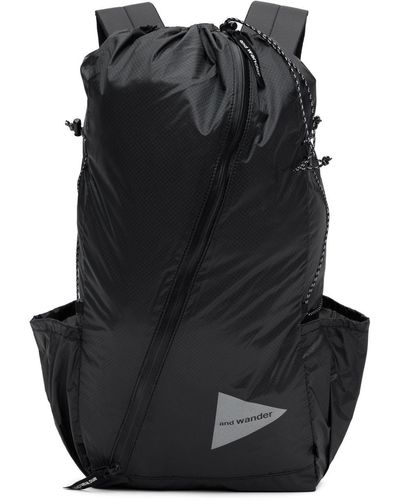 and wander Gray Sil Daypack Backpack - Black
