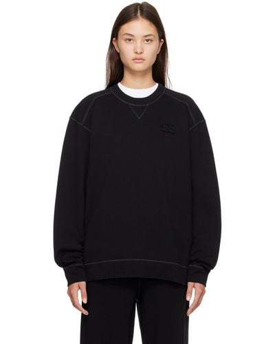 Ganni Black Crewneck Sweatshirt