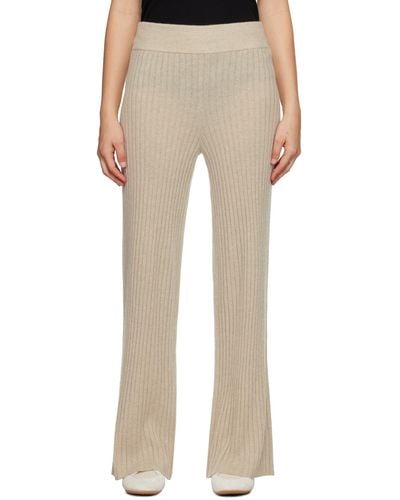 Lisa Yang Taupe 'the Delia' Lounge Trousers - Natural
