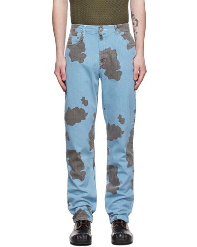 Coperni Ssense Exclusive Blue Straight-leg Jeans