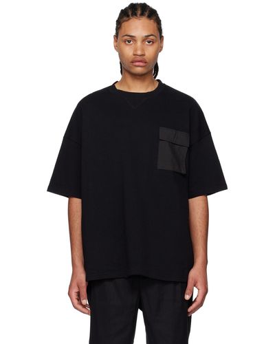 White Mountaineering Mountaineering®︎ Panelled Pocket T-shirt - Black