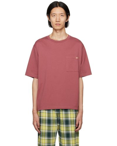 Acne Studios T-shirt rouge à poche