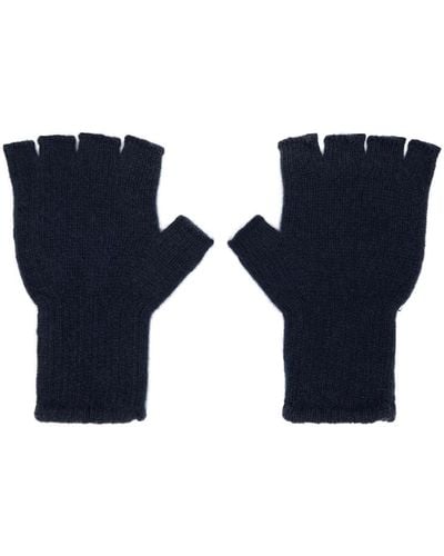 The Elder Statesman Heavy Fingerless Gloves - Blue