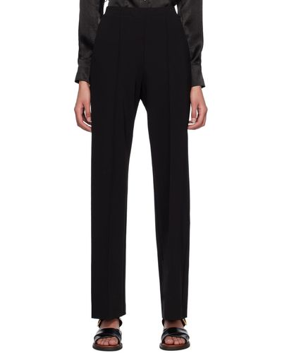 Max Mara Black Pinched Seam Trousers