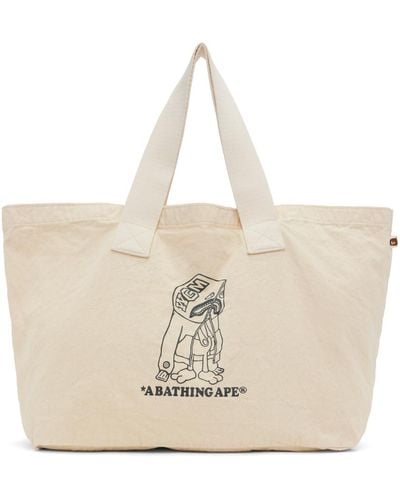 A Bathing Ape Off-white Baby Milo Shark Tote - Natural