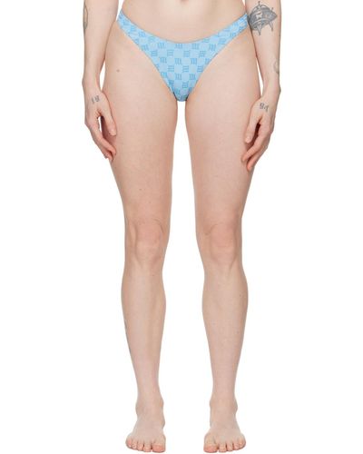 MISBHV Culotte de bikini bleue à monogrammes exclusive à ssense