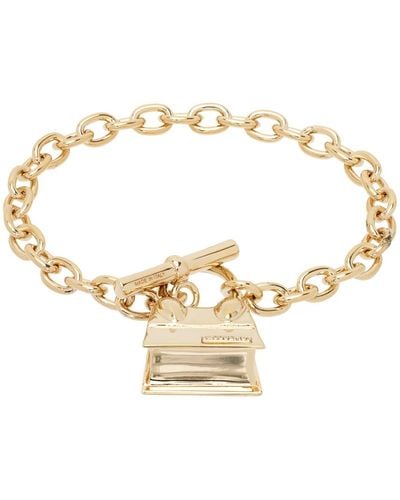 Jacquemus Gold Le Raphia 'le Bracelet Chiquito Barre' Bracelet - White