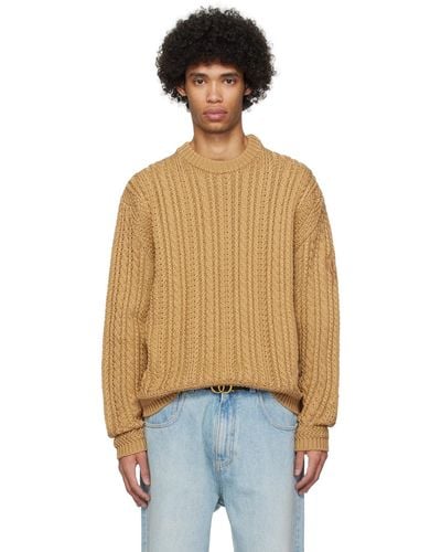 Bally Brown Embroidered Sweater - Blue