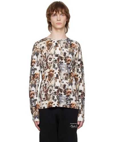 Martine Rose Brown Cats & Dogs Long Sleeve T-shirt - Black