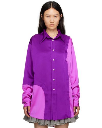 Edward Cuming Panelled Shirt - Purple