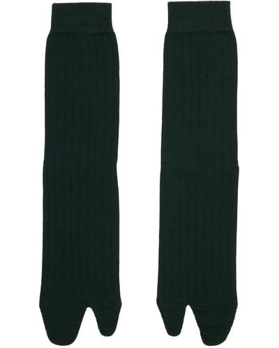Maison Margiela Green Bootleg Socks - Black
