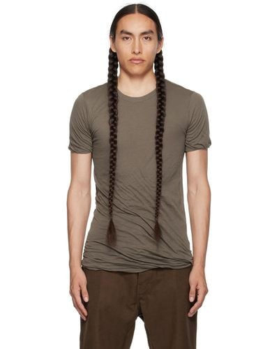 Rick Owens Gray Double T-shirt - Brown