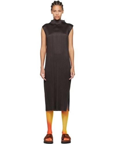 Pleats Please Issey Miyake Monthly Colours April Maxi Dress - Black