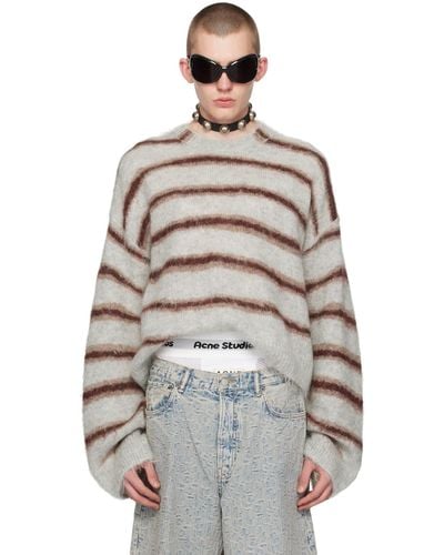Acne Studios Grey & Brown Stripes Sweater - Multicolour