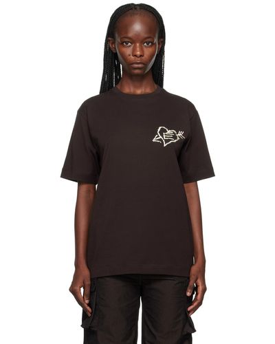 Etudes Studio Études t-shirt wonder brun à image à logo - Noir