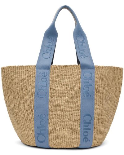 Chloé Mifuko Edition Large Woody Tote - Blue