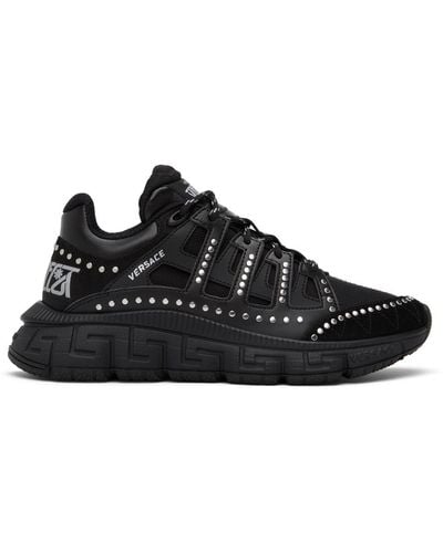 Versace Studded La Greca Sneakers - Black