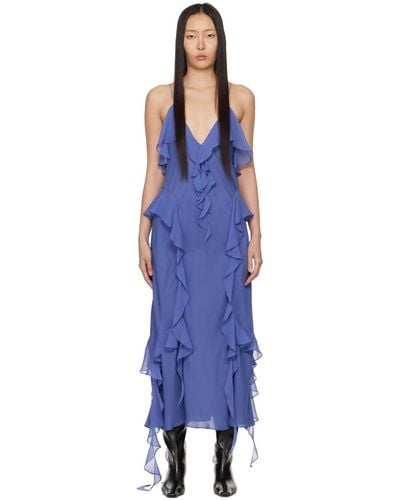 Khaite Blue 'the Pim' Midi Dress