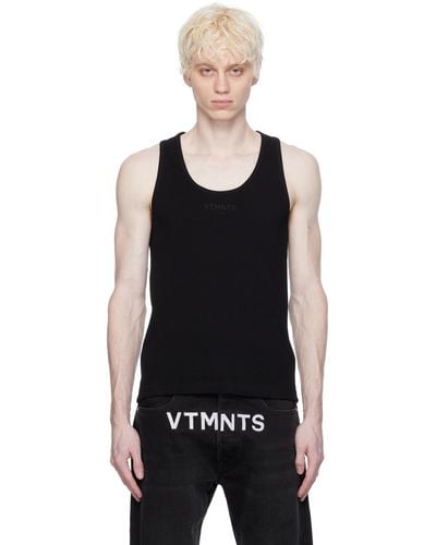 VTMNTS ロゴ刺繍 タンクトップ - ブラック