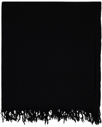 Rick Owens Écharpe de style couverture noire en tricot