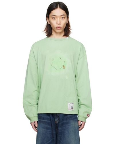 Maison Mihara Yasuhiro ーン Smily Face 長袖tシャツ - グリーン