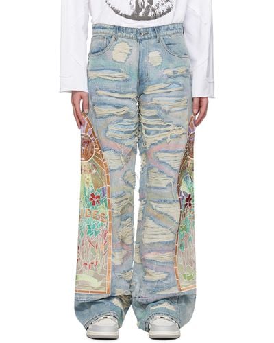 Who Decides War Embroide Jeans - White
