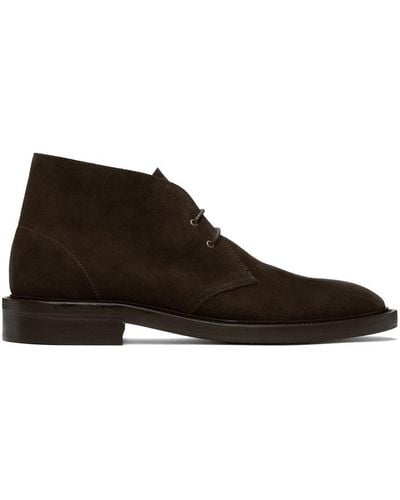 Paul Smith Brown Suede Kew Boots - Black