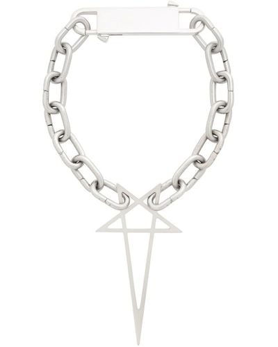Rick Owens Silver Pentagram Choker Necklace - Metallic