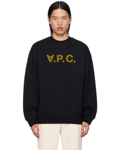 A.P.C. Oversize Grand 'V.P.C.' Sweatshirt - Black