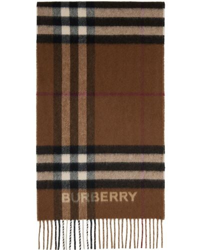 Burberry Écharpe contrastée et brun à carreaux - Noir
