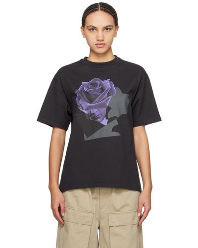 Undercover T-shirt noir à image de fleur