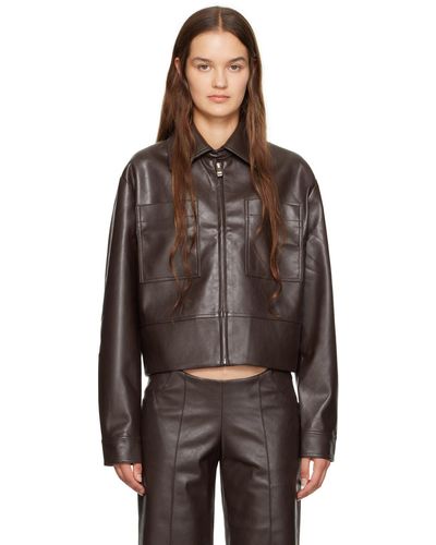 AYA MUSE Tolobu Faux-leather Jacket - Black