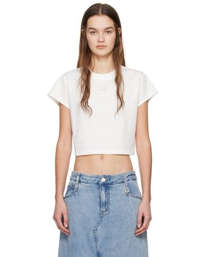 WOOYOUNGMI White Cropped T-shirt - Blue