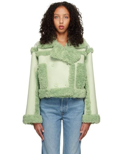 Stand Studio Ssense Exclusive Green Kristy Faux-shearling Jacket