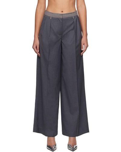 REMAIN Birger Christensen Grey Two-color Trousers - Black