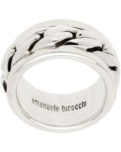 Emanuele Bicocchi Ssense Exclusive Chain Ring - Metallic