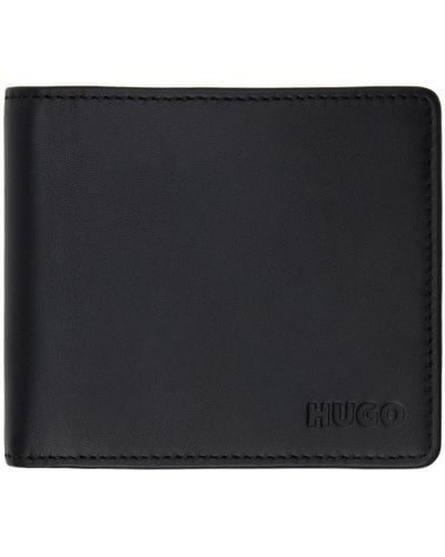 HUGO ロゴ 財布 - ブラック