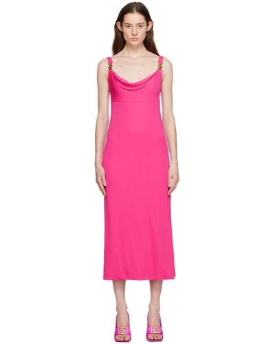 Versace Pink Cowl Neck Maxi Dress